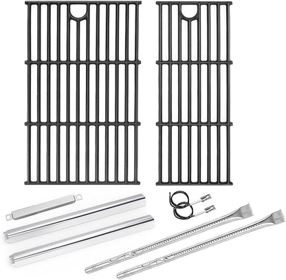 Hisencn Grill Replacement for Charbroil Performance 2 Burner 463630021, 463655421, 463660021, 463660421, 463655621 Gas Grill, 15.5" Heat Plate, 15.3" Burner & 17" Grill Grates