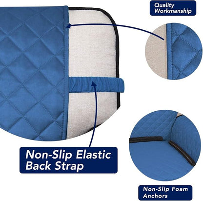 PureFit Reversible Quilted Sofa Cover, Water Resistant Medium Slipcover Furniture Protector, Washable Couch Cover with Non Slip Foam and Elastic Straps for Kids, Dogs, Pets (Loveseat, Blue/Ivory) | Blue/Ivory, Water Resistant Couch Protector, Washable ...