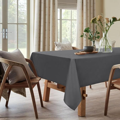 DWCN Square Tablecloth - 40 x 40 Inch - Waterproof Stain and Wrinkle Resistant Washable Table Cloth, Decorative Fabric Table Cover for Kitchen Dining Room Party and Outdoor Use, Grey