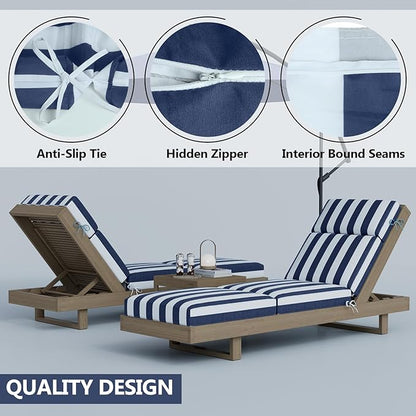 Chaise Lounge Cushions Outdoor, 72 x 21 x 4 Inch Lounge Chair Cushions for Outdoor Furniture - Waterproof Lounge Patio Replacement Cushion, 4In Fade-Resistant ThickPatio Chaise Lounge Cushion