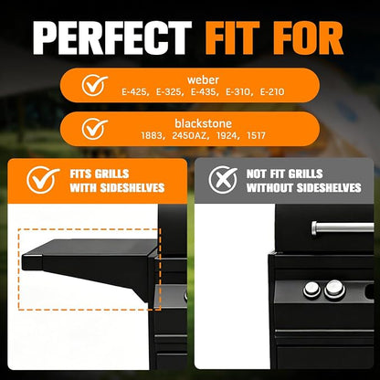 2PACK Magnetic Grill Caddy for Grills, Space Saving Outdoor Griddle Accessories Organizer, BBQ Storage Box for Weber Grill, Traeger Smoker, and Blackstone Griddle