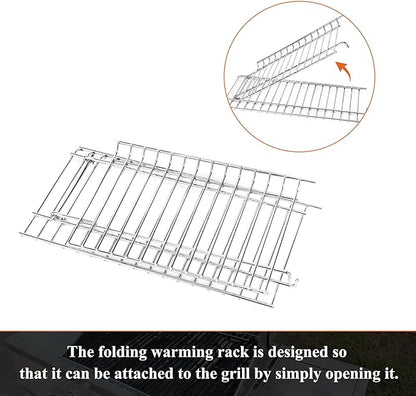 Hisencn Grill Parts for Nexgrill 4 Burner 720-0830H, 5 Burner 720-0888S 720-0888A Gas Grill, Cast Iron Cooking Grate and Stainless Steel Warming Rack, Grill Replacement for Nexgrill Parts