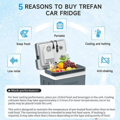 TopAutoGear 25L/30L Portable Electric Cooler & Warmer 32℉-149℉, Small Refrigerator with Handle, 110V AC and 12V DC Car Fridge, Camping/Outdoor/Travel Cooler for Vehicles & Trucks, Grey 25L
