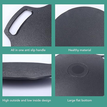 Korean Grill Pan,Round Premium BBQ Grill Pan,Non-stick Griddle Plate for Gas Stove Indoor Outdoor Camping Party(29cm)