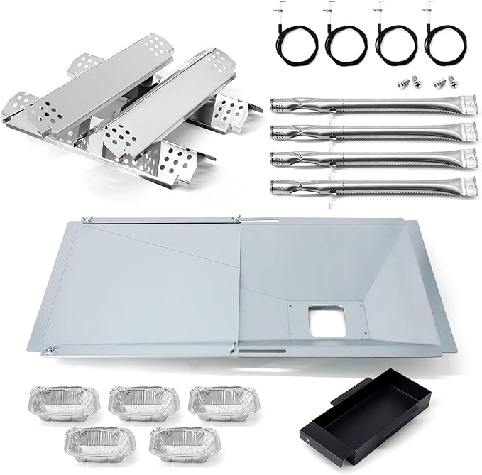 Replacement Parts for Nexgrill 720-0830X, Drip Pan Grease Tray Grill Burners Igniters Flame Tamers Kit Replacement for Nexgrill 4 Burner 720-0830X Gas Grill