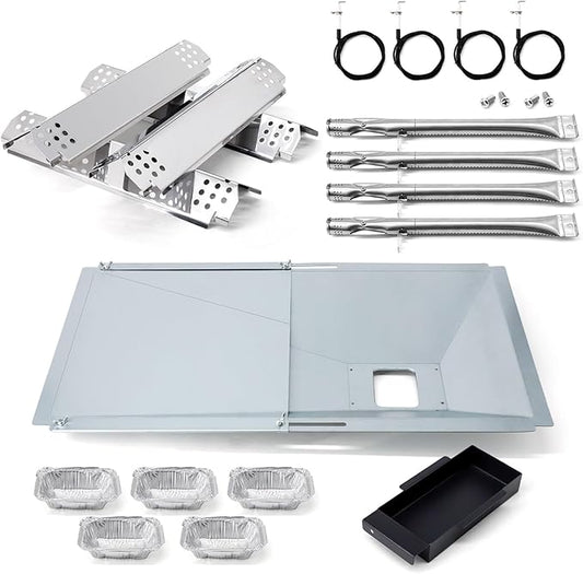 Replacement Parts for Nexgrill 720-0830X, Drip Pan Grease Tray Grill Burners Igniters Flame Tamers Kit Replacement for Nexgrill 4 Burner 720-0830X Gas Grill