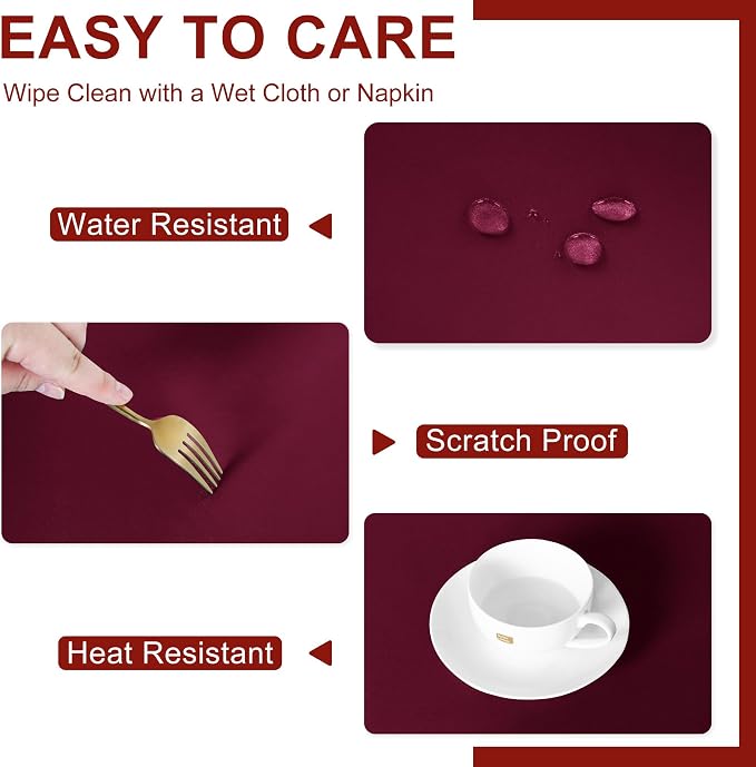 DWCN Rectangle Christmas Tablecloth - 54 x 80 Inch - Waterproof Stain and Wrinkle Resistant Washable Table Cloth, Decorative Fabric Table Cover for Kitchen Dining Room Party and Outdoor Use, Burgundy