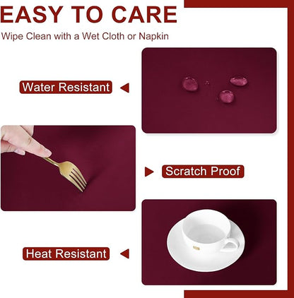 DWCN Square Christmas Tablecloth - 40 x 40 Inch - Waterproof Stain and Wrinkle Resistant Washable Table Cloth, Decorative Fabric Table Cover for Kitchen Dining Room Party and Outdoor Use, Burgundy