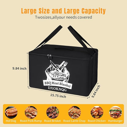 BBQ Insulated Food Bag - 5-Layer Thermal Cooler/Warmer for Grilling, Picnics | Collapsible, Waterproof, Large Capacity (Fits Roasts, Burgers & More)