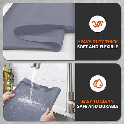 28" Silicone Griddle Mat for Blackstone 28 Inch Grill, Heavy Duty Food Grade Silicone Griddle Cover, Protect Your Grill from Dirt & Rust All Year Round (Gray)
