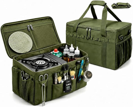 40L Camping Storage Bag Waterproof 600D Foldable Camp Box Organizer Modular Gear Kitchen Carry Case | 40L waterproof 600D camping storage bag with removable dividers. Foldable outdoor gear & kitchen box for trunk organizer