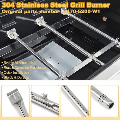 Grill Replacement Parts for Charbroil Performance 5 Burner 463347519 463275517 463347518 463243519 463373019 463243518 463373319 G470-5200-W1 Burner,G470-0004-W1 Heat Plates for Char-Broil Grill Parts