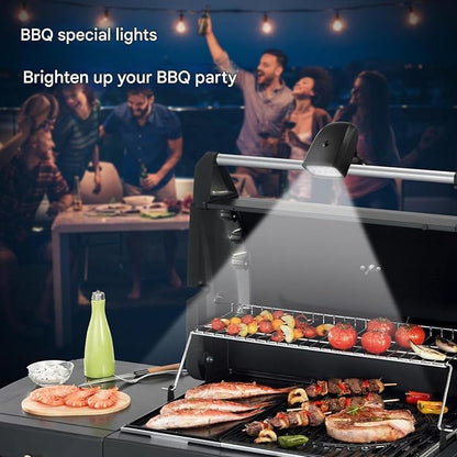 Extreme Bright Outdoor BBQ Light 10 LEDs Denial Scowl for Barbecue Cooking Parties Backpacking Reading Tasks Denial Battery Encompassed BBQ Addition