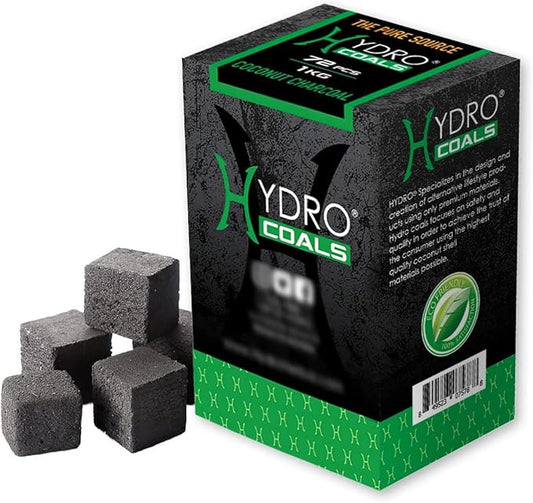 Hydro Coconut Charcoal - Ultimate Grilling & BBQ Experience with Cubes Made of Coconut Shell, Long-Lasting Odorless Charcoal - (1 KG)