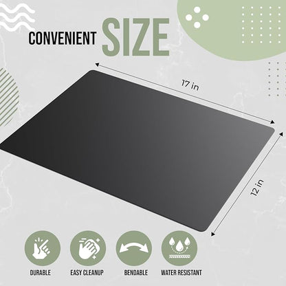 Crown Display Disposable Cutting Boards for Kitchen 25 Count Black Cutting Board 12 Inch X 17.5 Inch Flexible Cutting Boards For Kitchen ~ Patent Pending ~ Recyclable Disposable Cutting Board Sheets