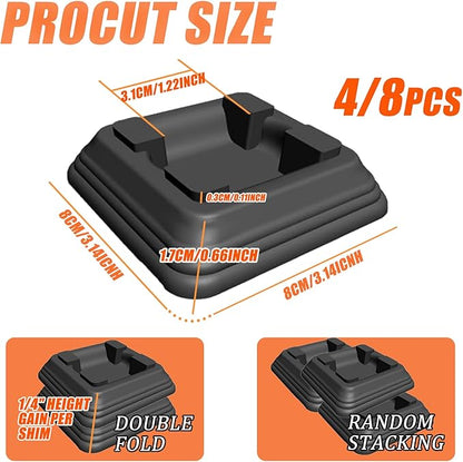 RELIY 8Pcs 1/4" Griddle Leveling Shims Kit for Blackstone Griddle, Stackable Plastic shims for Leveling Kit, Grill Accessories,Easy Levelling, Keep Flat Top Grill in Level & Stable