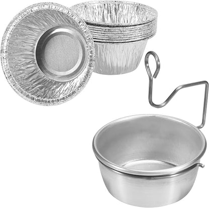 Grill Grease Cup with Clip for Char-broil/ Kenmore Grease Tray Replacement, Grill Grease Tray with 10 Pack Aluminum Foil Liner for Masterbuilt Propane 30" & 40" Smokers Drip Pan Replacement Parts