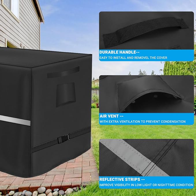 Deck Box Cover Heavy Duty Waterproof Deck Box with Handle, Outdoor Large Storage Box Cover Patio Rectangular Bench Covers (60 x 34 x 35 inch)
