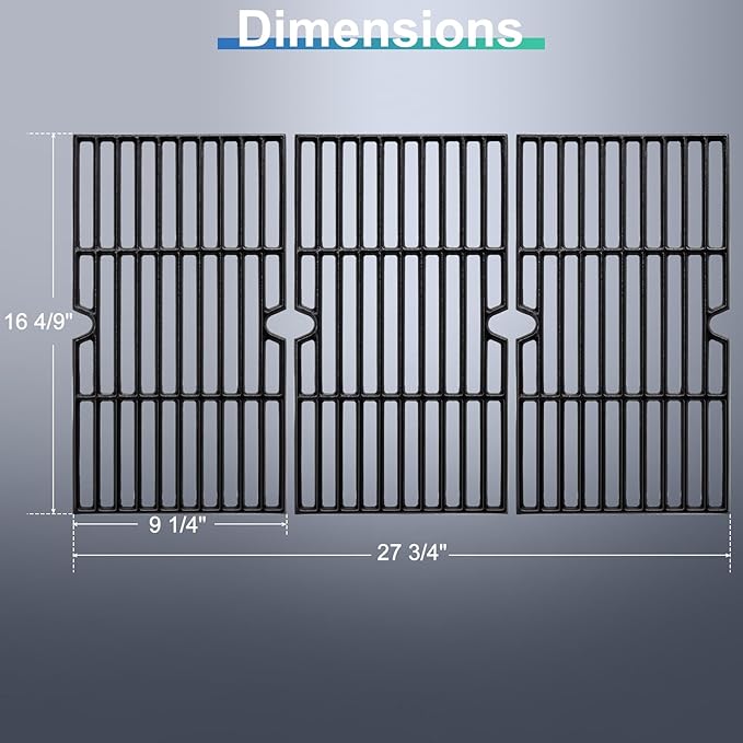 Hiorucet Grill Grates & Grease Tray Replacement Parts for Dyna Glo DGF493BNP, DGH474CRP, Backyard BY13-101-001-12, GBC1440W, Kenmore 146.23678310, Adjustable 24''-30'' Drip Pan, Grid Cooking Grates.