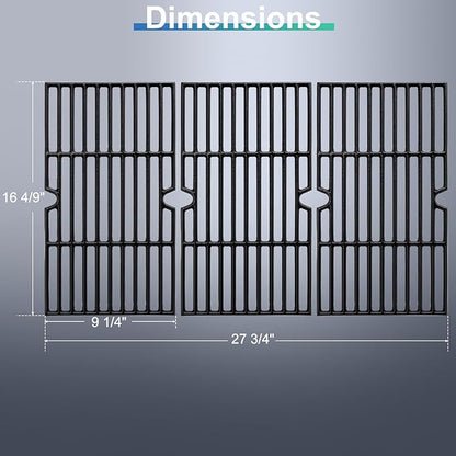 Hiorucet Grill Grates & Grease Tray Replacement Parts for Dyna Glo DGF493BNP, DGH474CRP, Backyard BY13-101-001-12, GBC1440W, Kenmore 146.23678310, Adjustable 24''-30'' Drip Pan, Grid Cooking Grates.