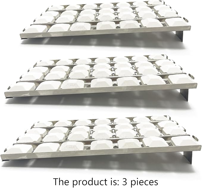 16-7/8" Stainless Steel Heat Plate, Coal Tray Ceramic Coal Ceramic Briquettes Replacement Parts for Lynx 27" 30" 36" 42" 48" 54" CS30, L27, L30, L30PSP, L36, L42, L54, L54PS, LBQ36, LBQ48 Gas grill