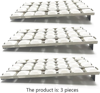 16-7/8" Stainless Steel Heat Plate, Coal Tray Ceramic Coal Ceramic Briquettes Replacement Parts for Lynx 27" 30" 36" 42" 48" 54" CS30, L27, L30, L30PSP, L36, L42, L54, L54PS, LBQ36, LBQ48 Gas grill