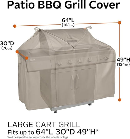 Classic Accessories Storigami Easy Fold Water-Resistant 64 Inch BBQ Grill Cover, Goat Tan