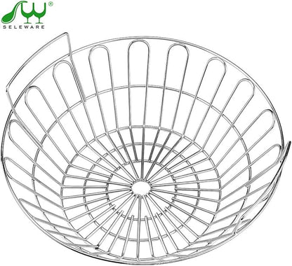 Seleware Innovative Stainless Steel Lump Charcoal Fire Basket, Grill Baskets for the Large Big Green Egg, Primo Kamado and Large Grill Dome, 14 Inch Diameter