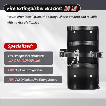 𝙐𝙥𝙜𝙧𝙖𝙙𝙚 2 Pack 20 LB Fire Extinguisher Bracket，Fire Extinguisher Mount St12 Steel, Fit 20 lb Dry/10 lb CO2 Extinguisher for School Boat Truck Replace amerex 809, 3-Yr Service