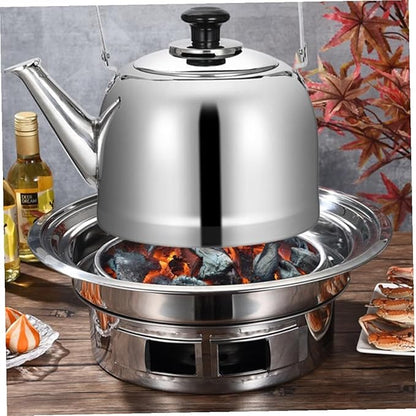 Luxshiny Portable Stainless Steel Korean Charcoal Grill Bbq Stove with Grill Rack, Small Outdoor Barbecue Oven for Picnic and Camping