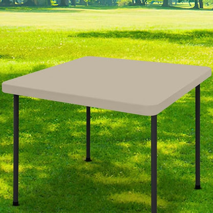 Moosfor Spandex Square Table Cloth, Elastic Fitted Tablecloths for Picnic, Stretch Washable Patio Table Cover for Outdoor, Camping, Banquet and Parties (Taupe, 42"x42")