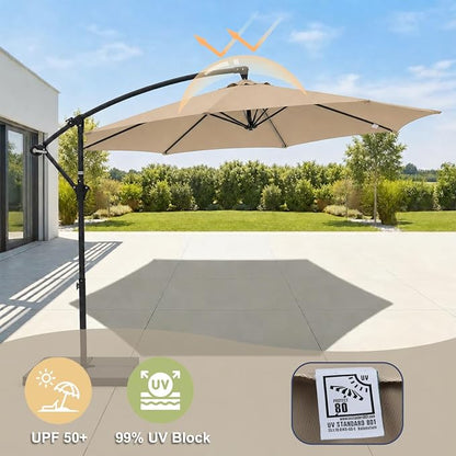 BPS Patio Umbrella Replacement Canopy for 10 ft 8 Ribs Table Umbrella, Outdoor Umbrella Replacement for Market Parasol, Canopy Only