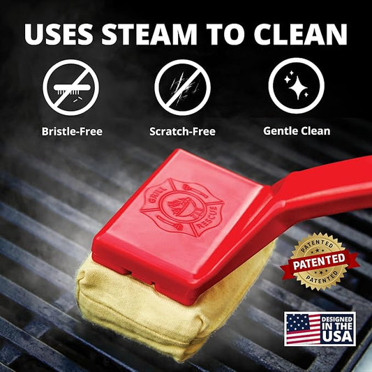 Grill Rescue BBQ Replaceable Scraper Cleaning Head, Bristle Free - Durable and Unique Scraper Tools for Cast Iron or Stainless-Steel Grates, Barbecue Cleaner