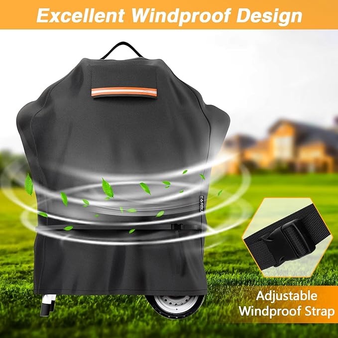 EVRBUL Grill Cover Compatible with Char-Broil Patio Bistro PRO, Waterproof Heavy Duty 420D Grill Cover, Small BBQ Cover with Air Vent Windproof Straps 33" L x 25" W x 38" H