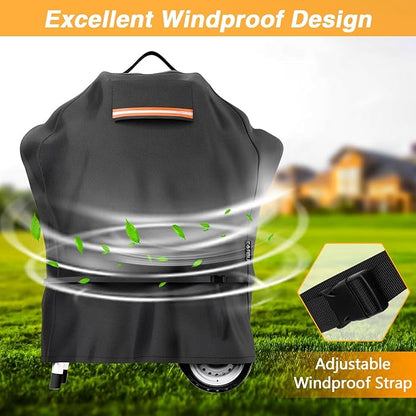 EVRBUL Grill Cover Compatible with Char-Broil Patio Bistro PRO, Waterproof Heavy Duty 420D Grill Cover, Small BBQ Cover with Air Vent Windproof Straps 33" L x 25" W x 38" H
