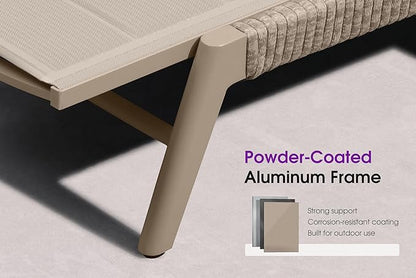 PURPLE LEAF Outdoor Chaise Lounge 2 Pieces Chair Patio Aluminum Recliner for Poolside with Adjustable Backrest Chairs Nurture Shale