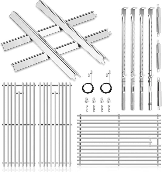 Criditpid Replacement Parts for Charbroil Performance 4 Burner 463365021 463366022 463351021 463350722 463354021 463352521, Grill Grates, Heat Plates, Burners and Igniter for Charbroil Grill Parts