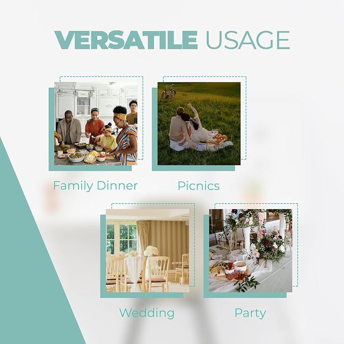 Decorelia Waterproof Round Tablecloth for Round Dining Table, Decorative Rustic Soft Wipeable Table Cloths Cover Indoor Outdoor Use for Holiday,Wedding, Kitchen (70 Inch,Round (4-6 Seats),Aqua)