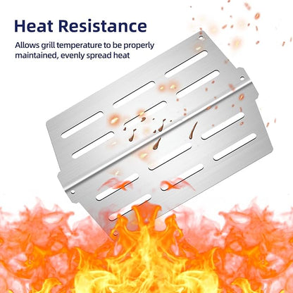 Genesis 300 Grill Parts 7620 Flavorizer Bars for Weber Genesis E310 E320 S310 E330 EP330 with 4pcs Burner 65505 Heat Deflectors Stainless Steel Replacement Parts for Weber Genesis 300 Series