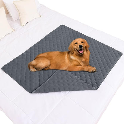 Smiry Waterproof Reversible Pet Couch Covers for Dogs | Pet Friendly, Soft Fabric, Washable Sofa Furniture Protector for Dogs Cat Kids, Checkered (40"x50", Dark Grey/Dark Grey)