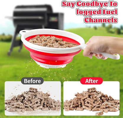 2 Pcs Wood Pellets Sifter, Sifting Pan Sieve Suitable for Traeger Smoke Grill, for Pit Boss Pellet Grill, Perfect Smoker Grill Accessories for Filter Dust from Wood Pellets