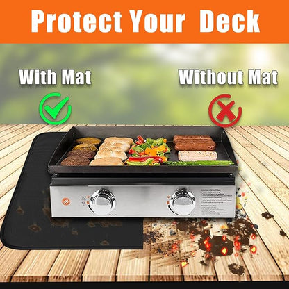 24x31in Heat Resistant Grill Mats for Outdoor Grill 17in & 22in Blackstone Griddle to Protect Your Prep Table and Outdoor Grill Table - Fire Proof & Water Proof & Oil Proof BBQ Mat