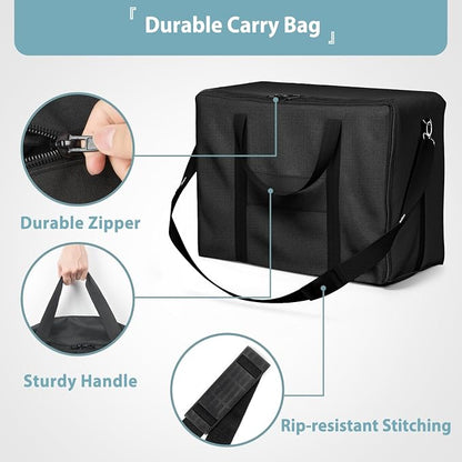 SHINESTAR Griddle Carry Bag for Blackstone 17 Inch & 22 Inch Tabletop Grill with Hood and Stand, Portable Griddle Carry Bag for Travel, Heavy Duty 600D Waterproof Polyester, Black