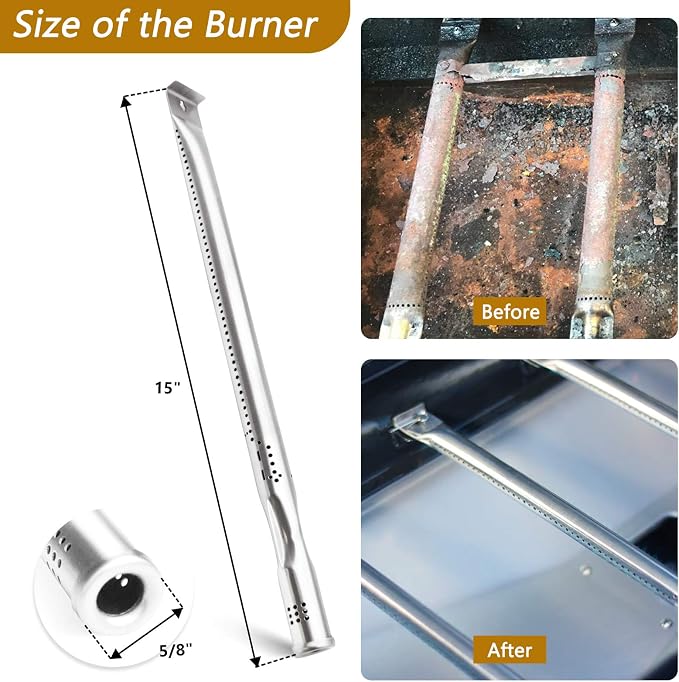 Replacement Parts for Nexgrill 720-0896B 720-0896C 720-0896E 720-0882A 720-0896 720-0925 Grills, 6 Pack Grill Burner Tubes & Flame Tamers Heat Shields Replacement