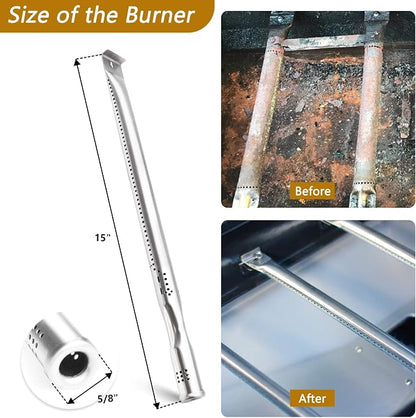 Replacement Parts for Nexgrill 720-0896B 720-0896C 720-0896E 720-0882A 720-0896 720-0925 Grills, 6 Pack Grill Burner Tubes & Flame Tamers Heat Shields Replacement