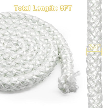 1-00-10000 Stove Door Gasket Rope for Harman P38 Pellet Stove Parts, Harman TL300 Wood Stoves and Legacy TLC 2000 Stoves, 3/4" x 5FT Fiberglass Seal Rope Gasket Replacement Harman Ash Door.