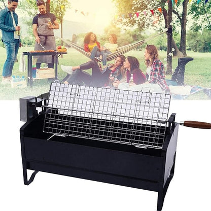 Portable Charcoal Grill for Camping BBQ, Outdoor Barbecue Grill with Folding Legs, Large Charcoal & Electric Multi-Function BBQ Grill Kits, Easy Carry Smoked Grill for Party,A-1