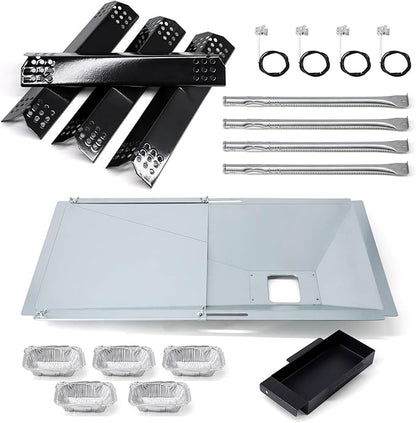 Replacement Parts for Nexgrill 720-0925P 720-0925 720-0882A 720-0896 720-0896B 720-0896E, Grease Tray, 4 Pack Burner Tubes & Ignitors & Flame Tamers for Nexgrill 4 Burner 720-0925P Gas Grill
