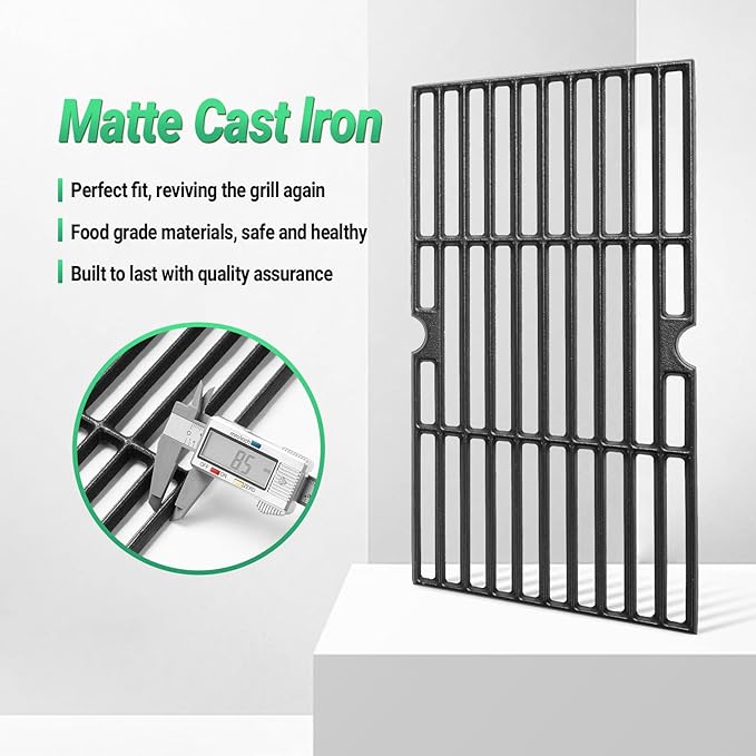 Cast Iron Grill Grates for Charbroil Advantage 4 Burner 463344116 463370719 463343015, 16 15/16" Cooking Grids Grill Grates Replacement for Advantage 2 Coal Parts 463340516 Gas Grill