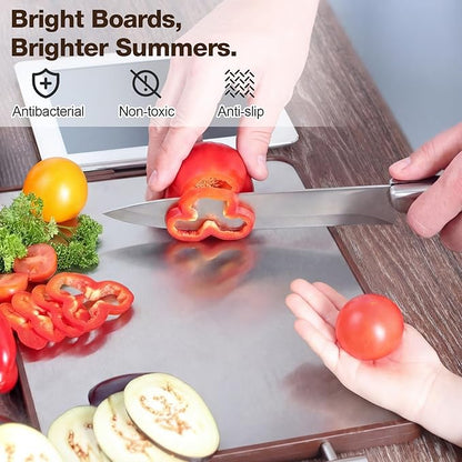 2 Pcs Checkered Cutting Board for Kitchen, 2 Sizes End Grain Wooden Cutting Board with Juice Grooves Handles,Charcuterie Checkered Chopping,Double Sided for Cooking, Serving, Meat,Vegetables